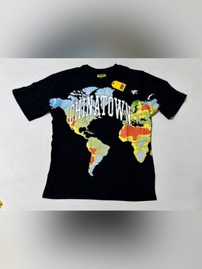CHINATOWN Market Global Citizen Halftone Tee Black Graphic T-Shirt Size L